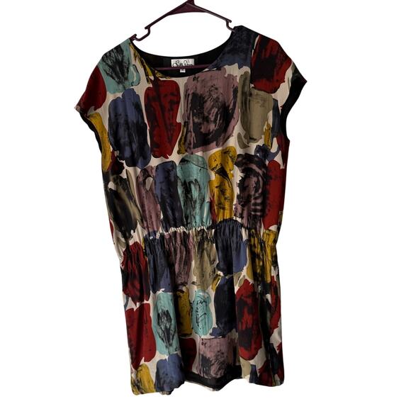 Silk Diva Y2k Vintage Size Medium Silk Abstract Artsy Tunic Top - Picture 1 of 7